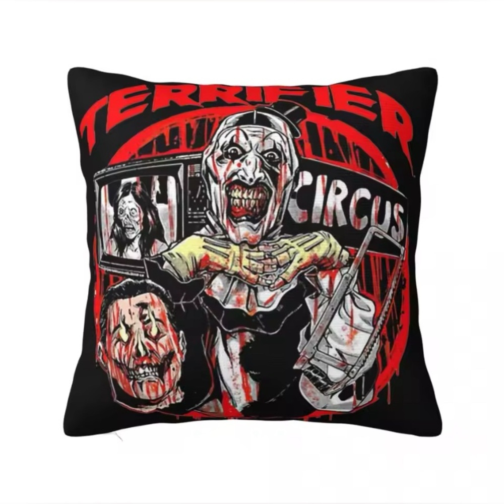 Horror Clown Movie Art Terrifier Pillowcase Double-sided Printing Fabric Cushion